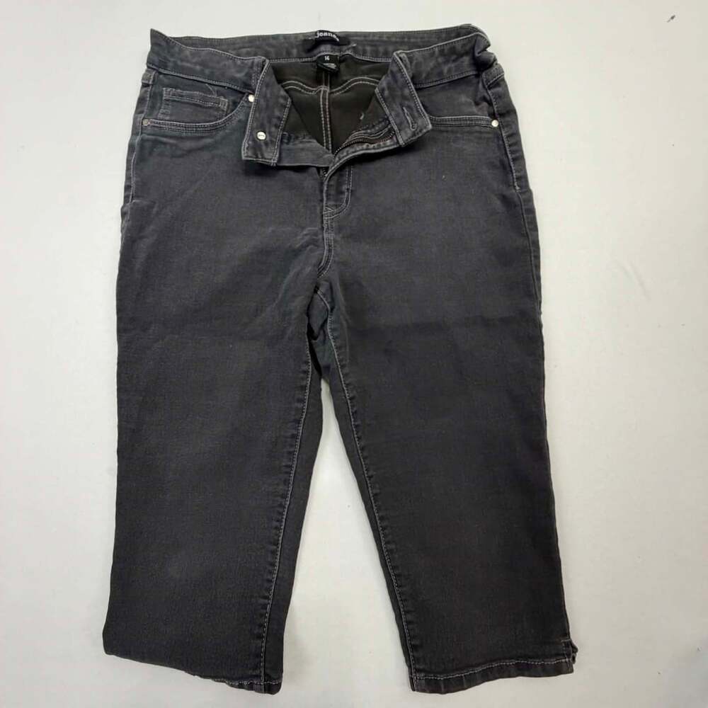 d.jeans Black Denim Crop Pants Size 14